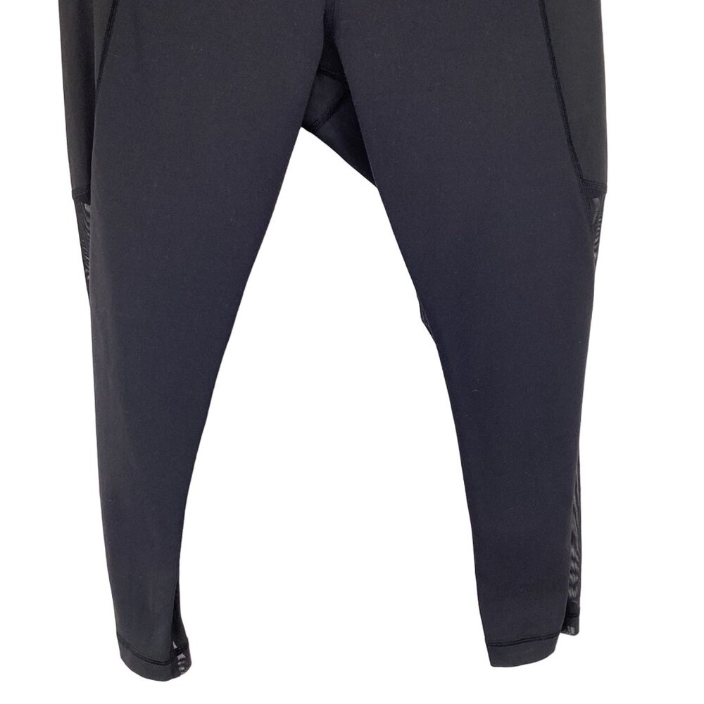 Lululemon‎ Crop Leggings Size 6 Womens Black & Pink Breathe Easy Capri Mesh Back - Picture 4 of 7